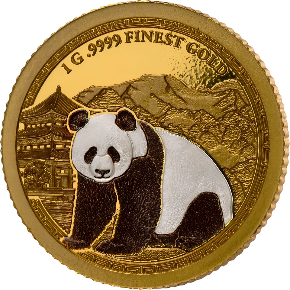 2025 Samoa 9999 Gold Coin Chinese Brown Panda WWF Colored 24K Gold Wildlife RARE - Image 1 of 4