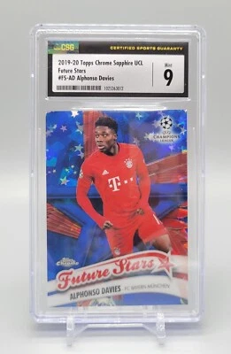 2019-20 Topps Chrome UCL Sapphire Edition Future Stars Alphonso Davies CSG 9 - Image 1 of 2