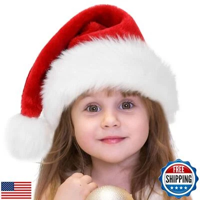 Sombrero de Papá Noel para niños iioscre - Unisex niño pequeño felpa Navidad sombrero de terciopelo de lujo, grueso Foto 1 de 4