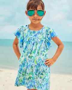 Lilly Pulitzer Girls Stassie Dress Scalloped Sleeves XL 12-14 Years New 226150