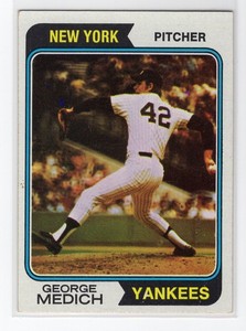 1974 Topps Baseball - #445 George Medich - New York Yankees