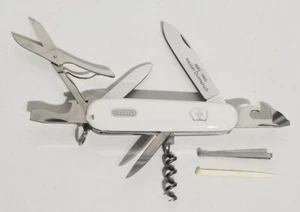 Rare 1985 Victorinox Spartan Messer Dolmetsch White 9 Tool Pocket Knife ☆ New ☆ - Picture 1 of 17