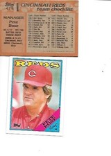 Pete Rose 1988 Topps BB Card #475 BOGO Free Cincinnati Reda NM