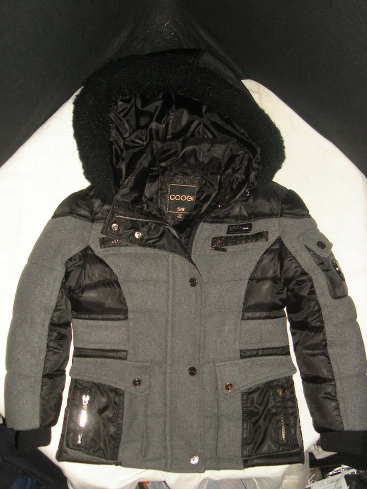 COOGI CHAQUETÓN CAPUCHA EXTRAÍBLE MEZCLA LANA GRIS/NEGRO NIÑAS TALLA 5/6 Foto 1 de 3