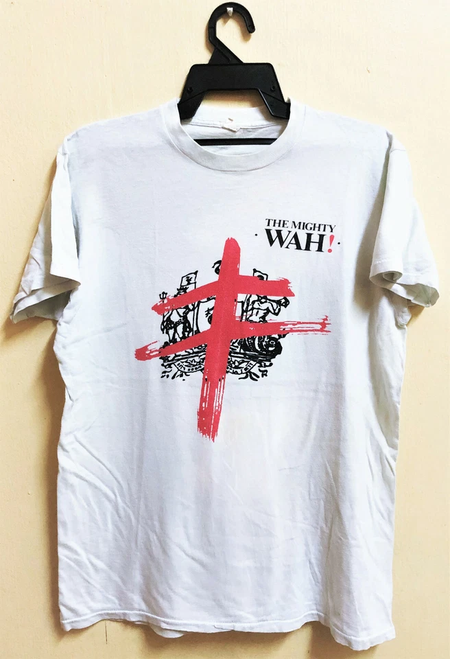 VINTAGE 80's 1984 THE MIGHTY WAH ROCK PUNK TOUR CONCERT PROMO T-SHIRT PETE WYLIE - Image 1 of 2