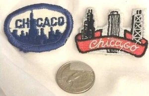 Chicago Parches Lote de 2 Parches Planchados, Parches Adhesivos - Imagen 1 de 6