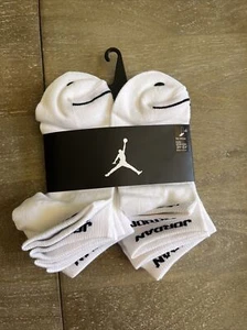 NIKE MJ Jordan Jumpman Dri-Fit No Show Socks - White 6 Pairs Boys / Youth 3Y- 5Y - Picture 1 of 2