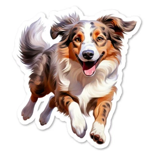 Australian Shepherd Dog Vinyl Sticker, Water Resistant, Laptop, Water Bottle - Picture 1 of 1