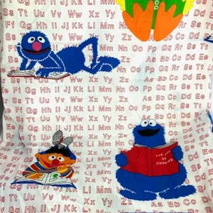 Vintage Fabric Yardage of Sesame Street Characters 1.75 continuous yds 72" wide - Picture 1 of 12