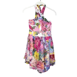 Rokoko Sand Aster kurzes Neckholder Minikleid Größe XS Blumenmuster 430 $ - Bild 1 von 13