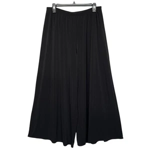 Pantalone Palazzo Dialogue Donna Pull-On Crepe Taglia XL Nero Elasticizzato Made in USA - Foto 1 di 8