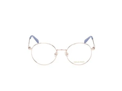 Marco óptico redondo de metal dorado Emilio Pucci EP5180 028 50-19-140 RX Foto 1 de 4