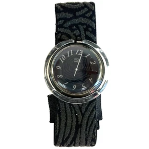 1992 Rare POP SWATCH Arabic Numbers Blacn & Transparent Watch Complete - Picture 1 of 7