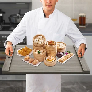Stove Top Cover Board 30*22*2.5in Wood Stove Cover Wooden Board W/ Handles Gray - Picture 1 of 13