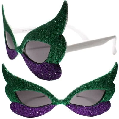 Mujer Fiesta Rave Disfraz Novedad Brillo Mascarada Máscara Gafas de Sol Blanco Foto 1 de 4