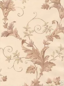 Champagne Color Formal Satin Scroll Leaf Wallpaper 95432018 / 32018 - Picture 1 of 2