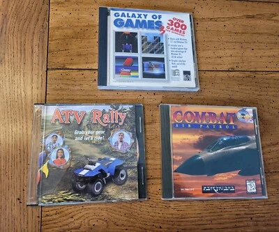Lot of 3 CD-ROM Computer Games. Combat Air Patrol. ATV Rally. Galaxy of Games - Image 1 of 4