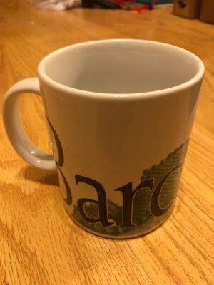 Starbucks BARCELONA Collector Series City White Green Coffee Tea Mug - Image 1 of 4