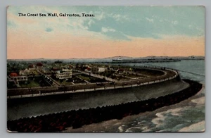 Gente de la Gran Muralla del Mar usando caballos para viajar Galveston Texas sin publicar - Imagen 1 de 2