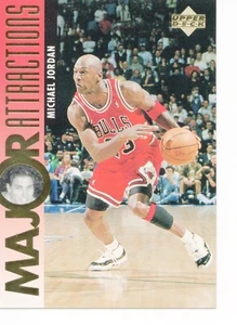 1995-96 UPPER DECK #337 MICHAEL JORDAN/DAVID HANSON MAJOR ATTRACTIONS 🔥 - Picture 1 of 2