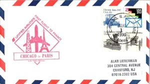 United Airlines Primer Vuelo O'Hare Chicago Illinois - París Francia 1990 - Imagen 1 de 2