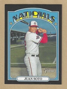 2021 TOPPS HERITAGE JUAN SOTO #35 BLACK BORDER PARALLEL /50 Nationals - Picture 1 of 2