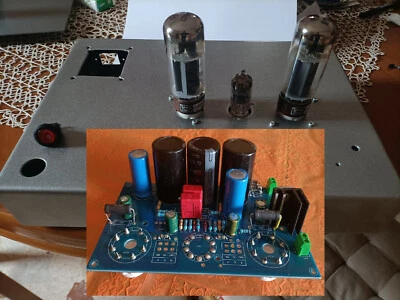 pcb kit amplificatore valvolare + chassis +cabinet  amplifier tube S.E  EL34 - Immagine 1 di 4