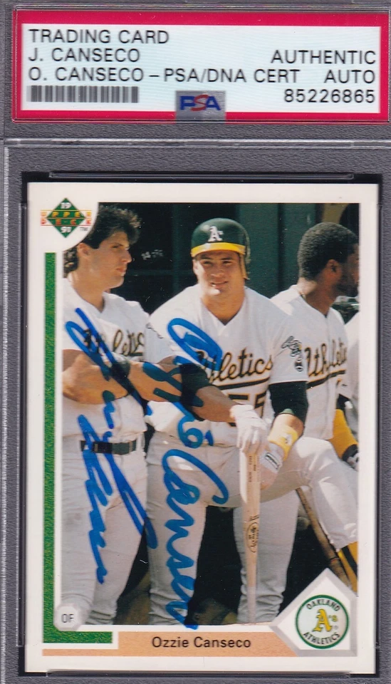 Jose Canseco / Ozzie Canseco 1991 Upper Deck SIGNED PSA/DNA AUTOGRAPH Oakland A' - Image 1 of 1