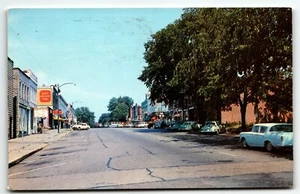 Postal de Cassopolis Michigan Main Street MI PM 1972 autos antiguos letreros autobús - Imagen 1 de 2