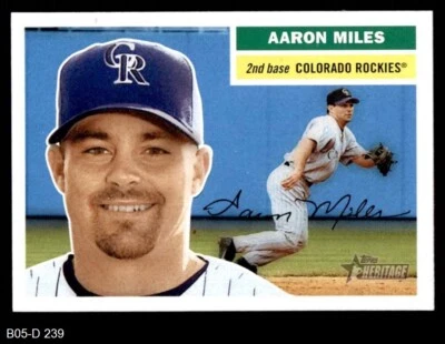 2005 Topps Heritage #239 Aaron Miles Rockies 8 - NM/MT - Image 1 of 2