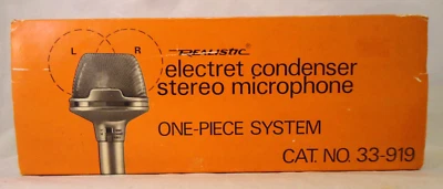 VINTAGE REALISTIC ELECTRET CONDENSER STEREO MICROPHONE #33-919 NEW IN BOX - Image 1 of 4