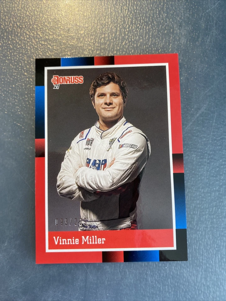 2021 Donruss Racing Nascar RED Retro card VINNIE MILLER 93/299 - Image 1 of 1