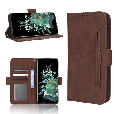 For OnePlus 10T 5G Retro Flip Leather Card Holder Wallet Case + Screen Protector - Image 1 of 4