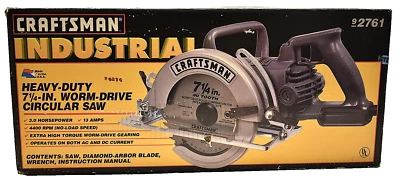 NEW Vtg Sears CRAFTSMAN 7-1/4" Worm Drive Saw AC / DC Circular Industial 13 AMP - Image 1 of 4