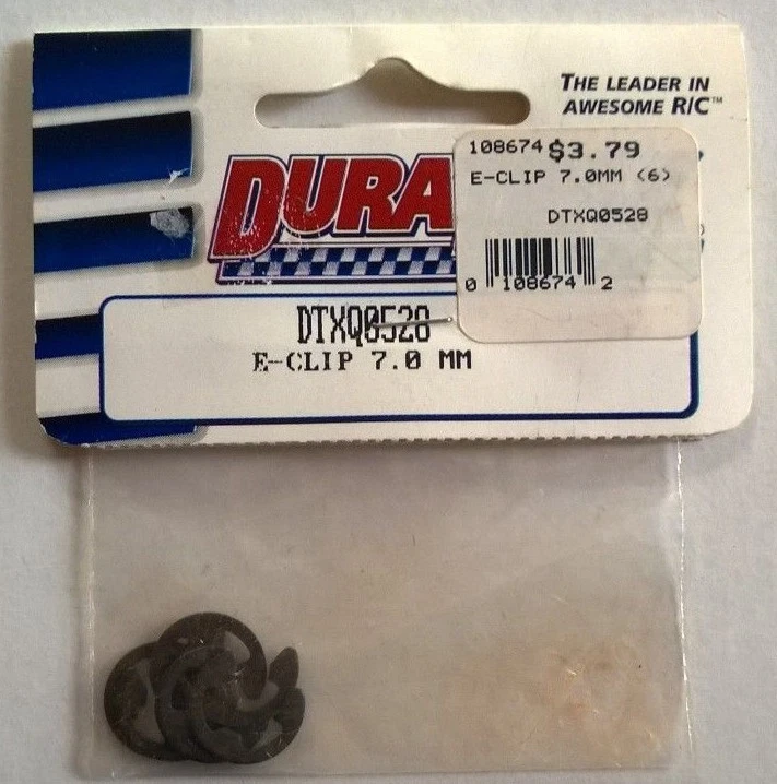 DURATRAX E-Clip 7.0mm (6) DTXQ0528 RC Radio Controlled Part NEW - Image 1 of 1