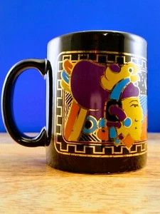 Kamora Coffee Liqueur Black Aztec Coffee Mug Tea Cup Ceramic Porcelain Vintage - Picture 1 of 10