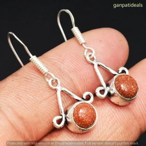 Sunstone Gemstone Ethnic Handmade Drop Dangle Earrings Jewelry 3 GM GE-6652 - Picture 1 of 1
