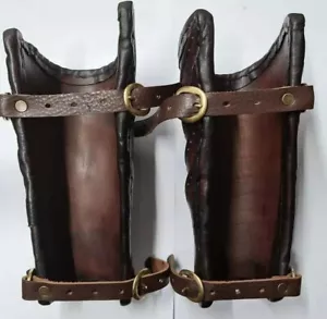 Halloween Viking Leather Woven Vambraces Larp Cosplay Armor Armguard Costume - Picture 1 of 8