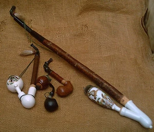 KONVOLUT alte PFEIFEN HOLZPFEIFEN und PORZELLANPFEIFEN mit MOTIV  TIERE jagdlich - Bild 1 von 8