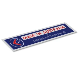 "Made In Australia" Engine Bay Decal for AP5, AP6 & VC FITS Chrysler Valiant - Picture 1 of 1