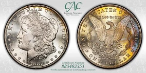 1880-S $1 Morgan Silver Dollar CACG MS64, Wonderful Toning - Picture 1 of 3