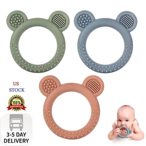 Baby Teething Toys Set of 3, Teethers for Babies 3-6 6-12 Months, BPA Free Soft - Picture 1 of 7