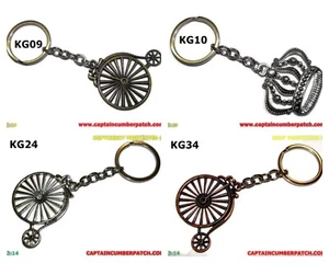 steampunk keyring crown bronze silver copper penny farthing #KG09/10/24/34 - Picture 1 of 23