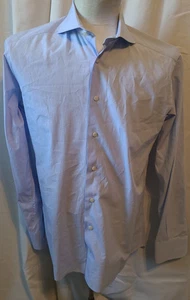 Camicia elegante uomo Suitsupply L/S 40-15 3/4" - blu e bianco - colletto largo - Foto 1 di 12