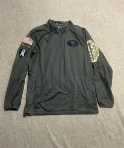 Nike San Francisco 49ers NFL Salute To Service Large 1/2 Zip 4 Patches Pullover - Bild 1 von 10