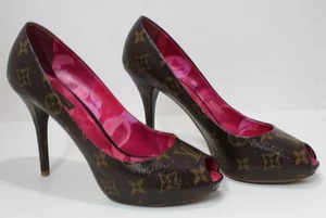 Louis Vuitton Monogram Canvas Rosemary Platform Pumps Size 37.5 - Picture 1 of 6