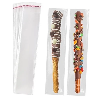 Bolsas de celofán autosellantes: varilla de pretzel transparente de 2x10 pulgadas resellable 100 piezas Foto 1 de 4