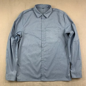 Lululemon Mens Shirt Large Blue Commission Long Sleeve Button Down Qwick Oxford - Bild 1 von 7
