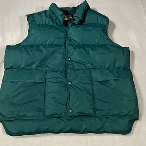 Vintage Woolrich Vest Mens Large Full Zip Puffer Green Outdoors Packable - Picture 1 of 13