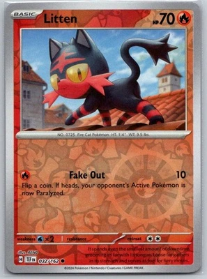 Litten - 032/162 Reverse Holo SV05: Temporal Forces NM - Image 1 of 2